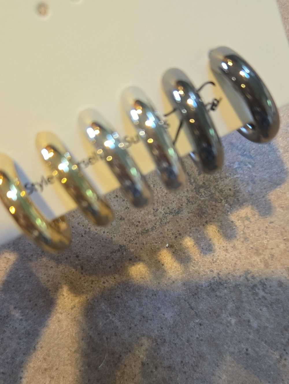 New Park Lane Set of Three Mixed Metal Hoop Earrings - Picture 3 of 6